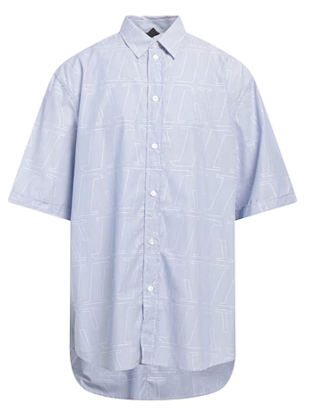 Emporio Armani Fancy Summer Oversize Cotton Shirt- Azure- XL